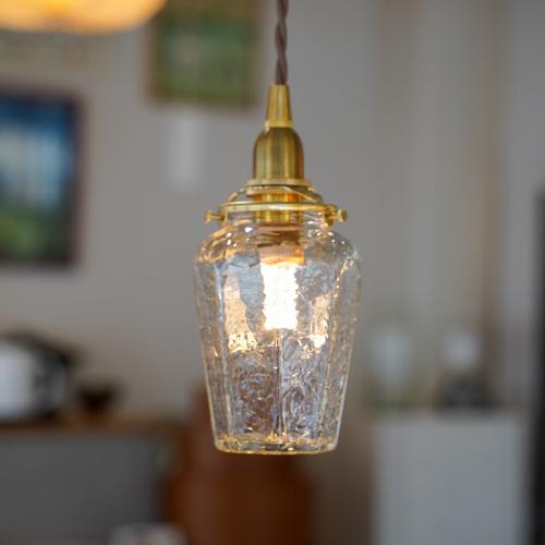 八角瓶 大(クラック) 安土草多 ガラスペンダントライト 照明