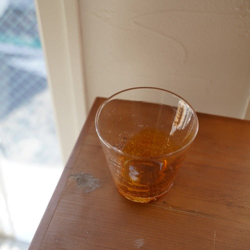 さざ波硝子店 ロックグラス(大) 色:琥珀