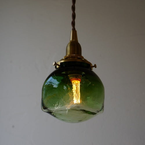 角球(緑透き被せ) 安土草多氏 ガラスペンダントライト 照明