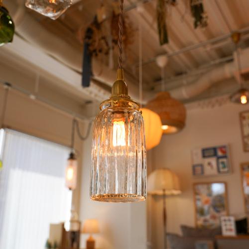 鳴門筒瓶ロング(クリア) 安土草多 ガラスペンダントライト 照明