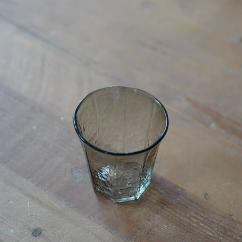 八角グラス大 墨透被せ 350ml(満杯時) 安土草多