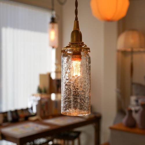 太筒瓶(クラック) 安土草多 ガラスペンダントライト 照明