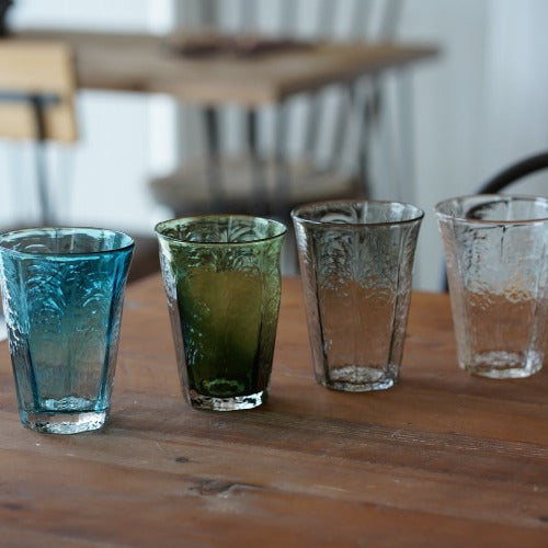 八角グラス大 墨透被せ 350ml(満杯時) 安土草多