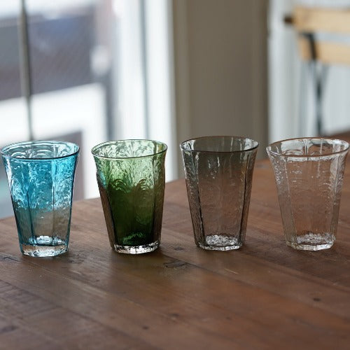八角グラス大 墨透被せ 350ml(満杯時) 安土草多