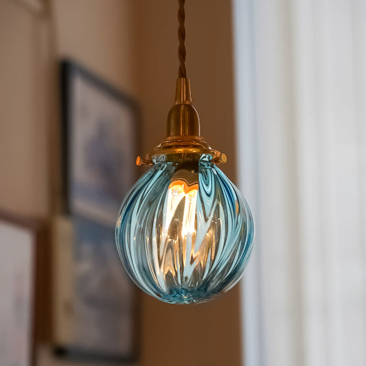 さざ波硝子店×KIKKAKEKKO オリジナルペンダントライト オーシャンブルー