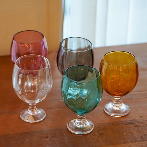 さざ波硝子店 パンプキンコブレット 色:アンバー