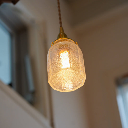 十角筒瓶 (泡)  安土草多 ガラスペンダントライト 照明