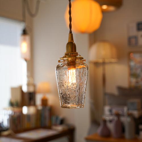 八角瓶 大(クラック) 安土草多 ガラスペンダントライト 照明