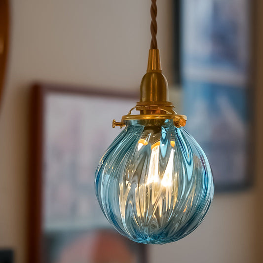 さざ波硝子店×KIKKAKEKKO オリジナルペンダントライト オーシャンブルー