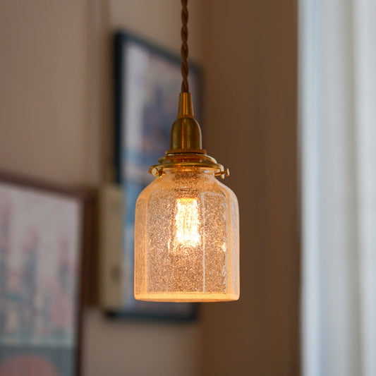 十角筒瓶 (泡)  安土草多 ガラスペンダントライト 照明