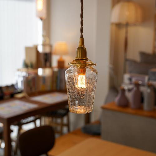 八角瓶 大(クラック) 安土草多 ガラスペンダントライト 照明