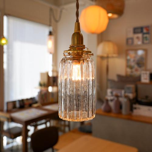 鳴門筒瓶ロング(クリア) 安土草多 ガラスペンダントライト 照明