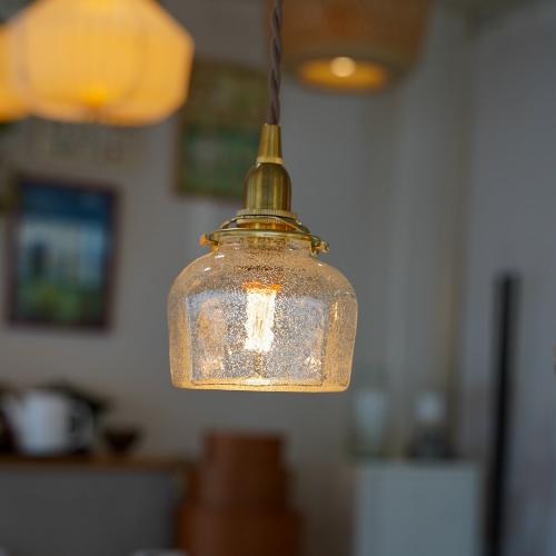 八角平瓶(泡) 安土草多 ガラスペンダントライト