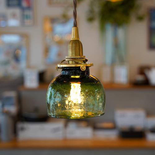 botebote(緑透き被せ) 安土草多 ガラスペンダントライト