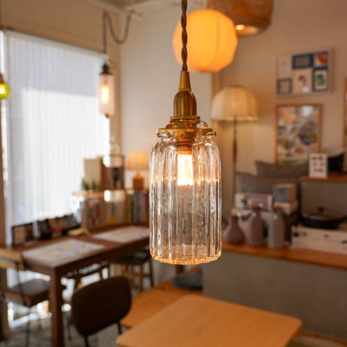 【予約販売】鳴門筒瓶ロング(クリア) 安土草多 ガラスペンダントライト 照明