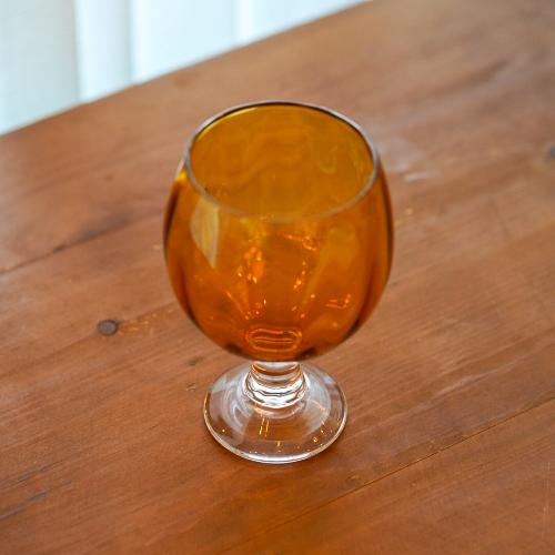 さざ波硝子店 パンプキンコブレット 色:アンバー