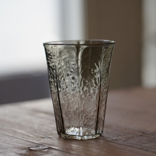 八角グラス大 墨透被せ 350ml(満杯時) 安土草多