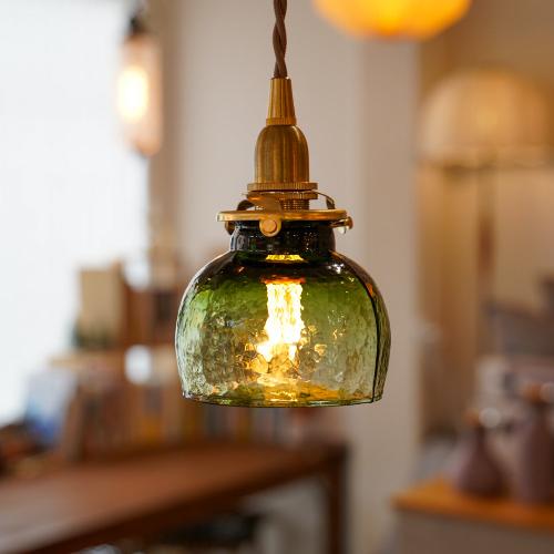 botebote(緑透き被せ) 安土草多 ガラスペンダントライト