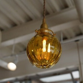 さざ波硝子店 ペンダントライト アンバー