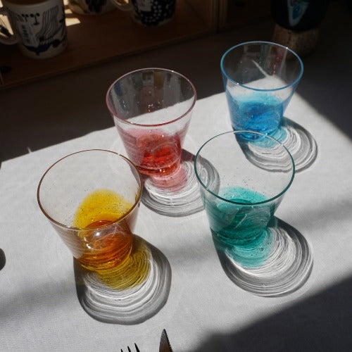 さざ波硝子店 ロックグラス(大) 色:琥珀