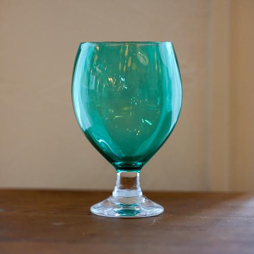 さざ波硝子店 パンプキンコブレット 色:ピーコックグリーン