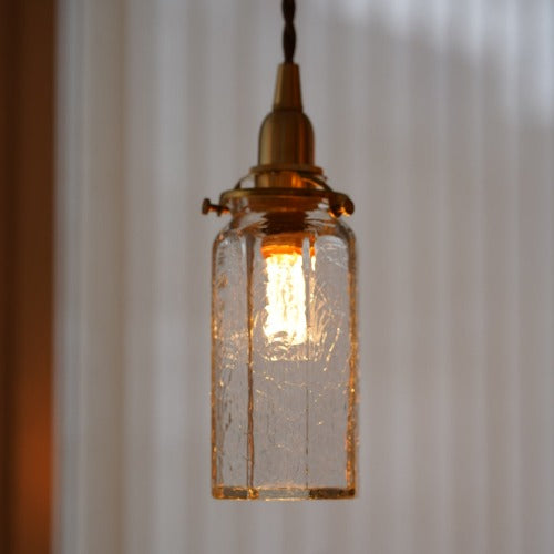 八角筒瓶ロング (クラック) 安土草多 ガラスペンダントライト 照明