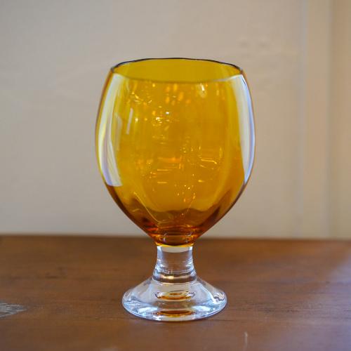 さざ波硝子店 パンプキンコブレット 色:アンバー