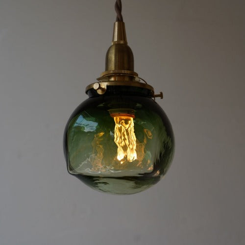 角球(緑透き被せ) 安土草多氏 ガラスペンダントライト 照明