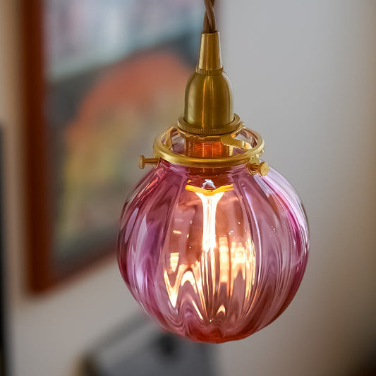 さざ波硝子店×KIKKAKEKKO オリジナルペンダントライト ラズベリー