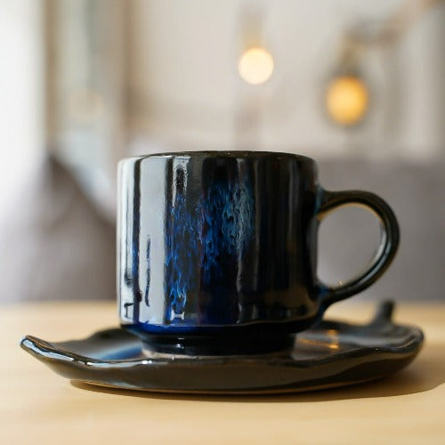 木の葉デミタスカップ&ソーサー 秀山窯