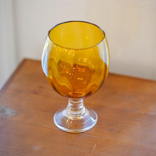 さざ波硝子店 パンプキンコブレット 色:アンバー