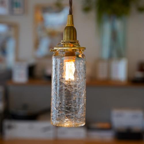 太筒瓶(クラック) 安土草多 ガラスペンダントライト 照明