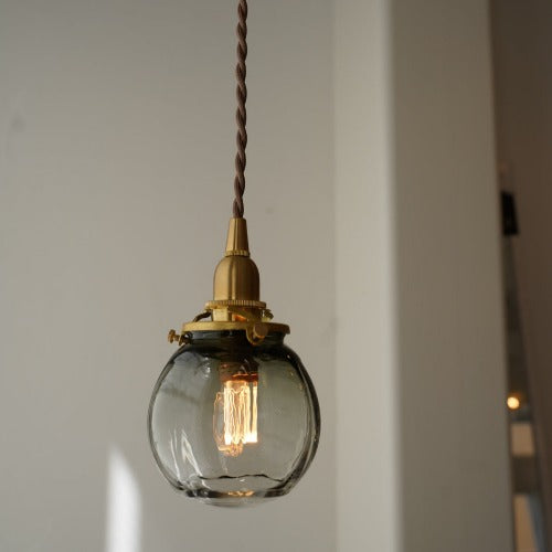 安土草多 球(墨透き被せ) ガラスペンダントライト