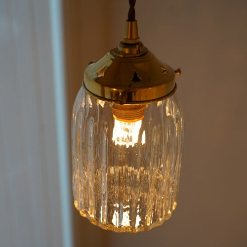 E26 鳴門筒瓶(クリア) 真鍮金具 安土草多 ガラスペンダントライト