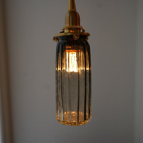 鳴門細筒瓶ロング(墨透き被せ) 安土草多 ガラスペンダントライト