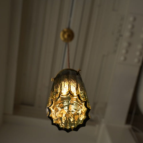 鳴門細筒瓶ロング(緑透き被せ) 安土草多 ガラスペンダントライト