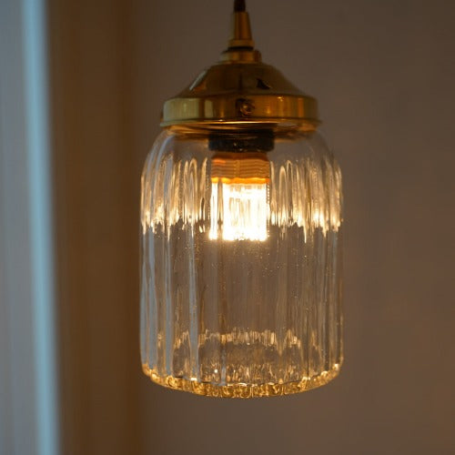 E26 鳴門筒瓶(クリア) 真鍮金具 安土草多 ガラスペンダントライト