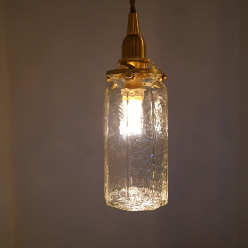 安土草多 八角筒瓶ロング (クリア) ガラスペンダントライト