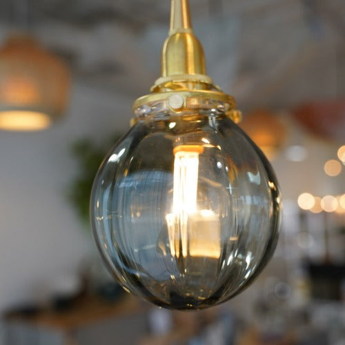 さざ波硝子店×KIKKAKEKKO オリジナルペンダントライト グレー