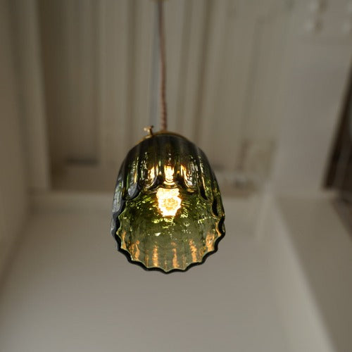 鳴門筒瓶(緑透き被せ) 安土草多 ガラスペンダントライト