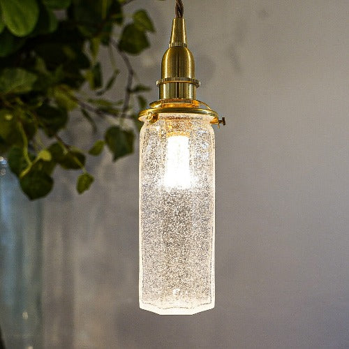 八角細筒瓶(泡) 安土草多 ガラスペンダントライト