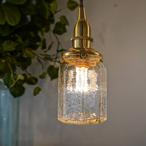 安土草多 八角筒瓶  (クラック)ガラスペンダントライト