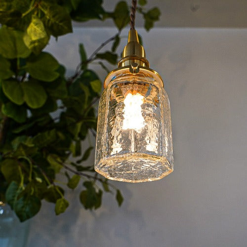 安土草多 八角筒瓶 (クラック)ガラスペンダントライト