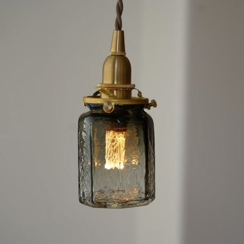 安土草多 八角筒瓶 (墨透き被せ) ガラスペンダントライト