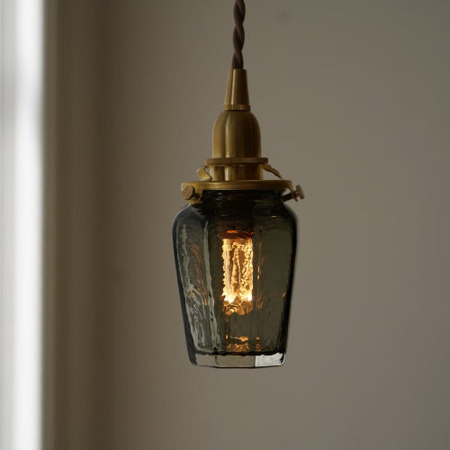 安土草多 八角瓶(墨透き被せ)ガラスペンダントライト