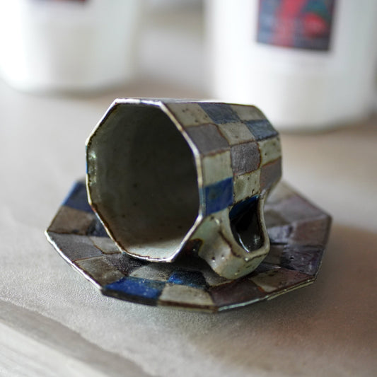 掛け分けカップソーサー/岡村 宜治