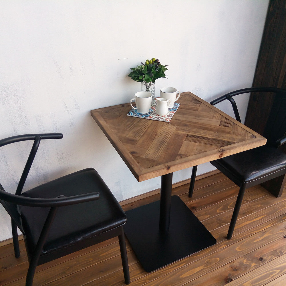 【送料無料】KOZAIカフェテーブル ヘリンボーン　古材 ・ブルックリン・カフェテイスト