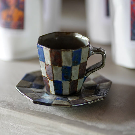 掛け分けカップソーサー/岡村 宜治