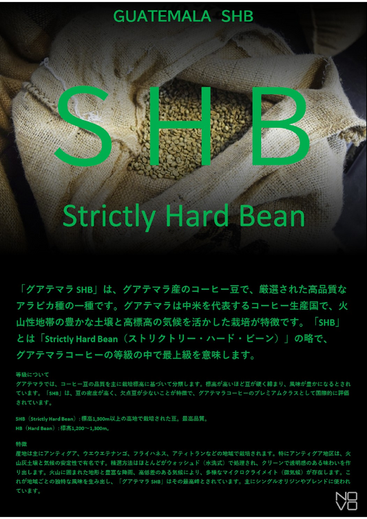 グアテマラ SHB グアテマラ最高規格。マイルドな味わい