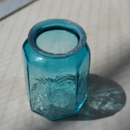 八角筒瓶  （青透き被せ）　安土草多　ガラスペンダントライト　照明